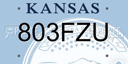 803FZU Kansas License Plate