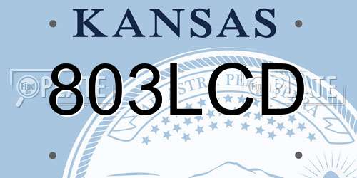 803LCD Kansas License Plate