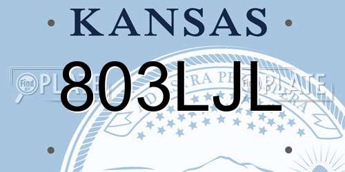 803LJL Kansas License Plate