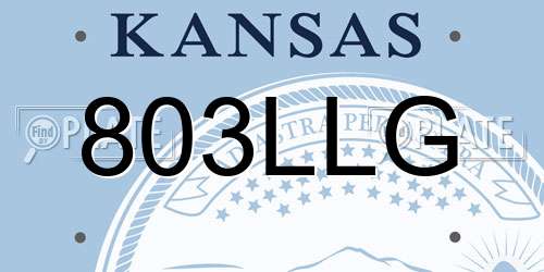 803LLG Kansas License Plate