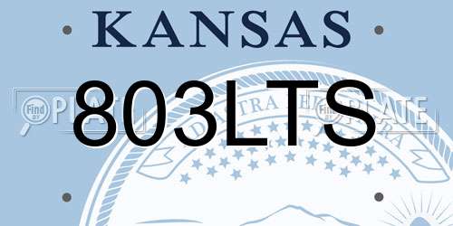 803LTS Kansas License Plate