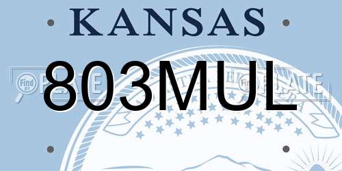 803MUL Kansas License Plate