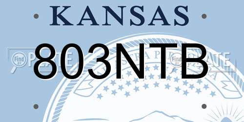 803NTB Kansas License Plate