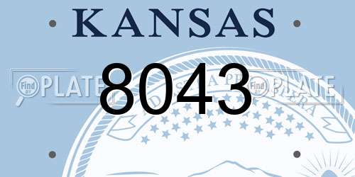 8043 Kansas License Plate