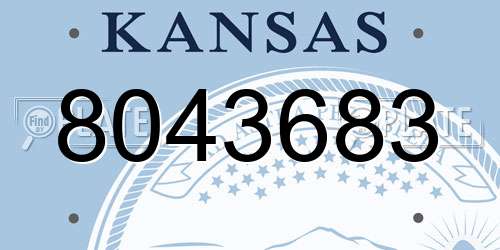 8043683 Kansas License Plate