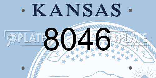 8046 Kansas License Plate