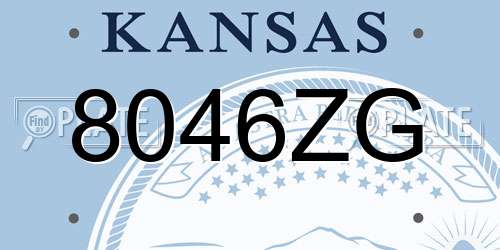 8046ZG Kansas License Plate
