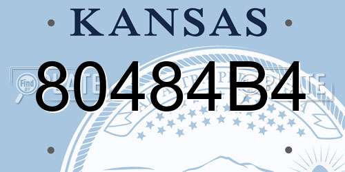 80484B4 Kansas License Plate