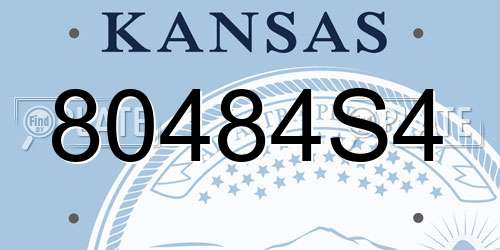 80484S4 Kansas License Plate