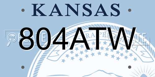 804ATW Kansas License Plate