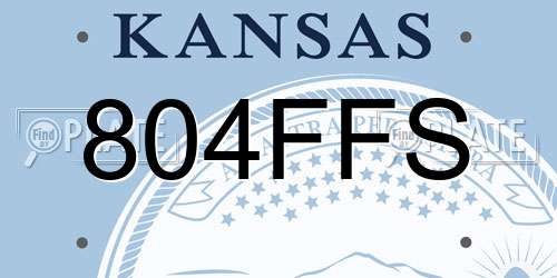 804FFS Kansas License Plate
