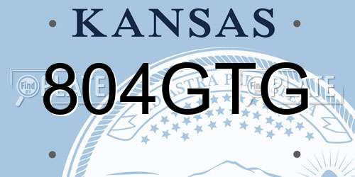 804GTG Kansas License Plate