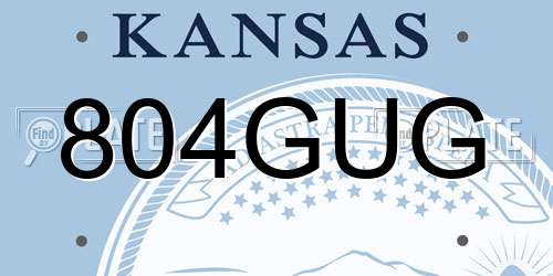 804GUG Kansas License Plate