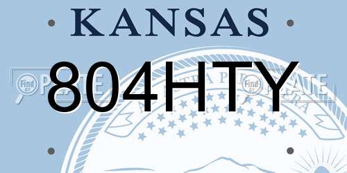 804HTY Kansas License Plate