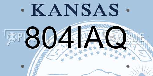 804IAQ Kansas License Plate
