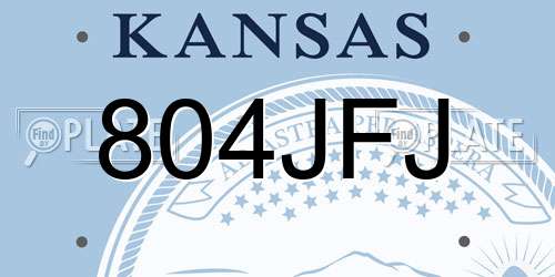 804JFJ Kansas License Plate