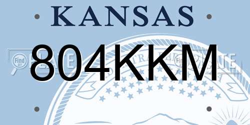 804KKM Kansas License Plate
