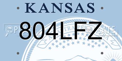 804LFZ Kansas License Plate