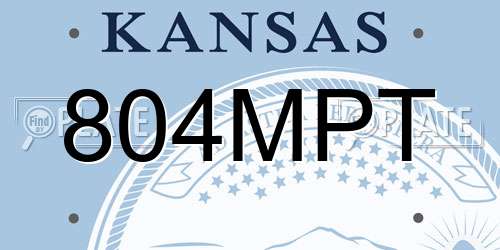 804MPT Kansas License Plate