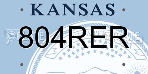 804RER Kansas License Plate