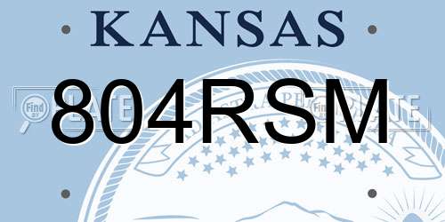 804RSM Kansas License Plate