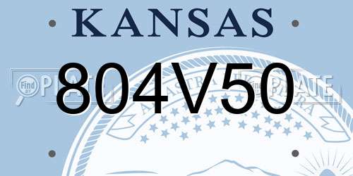 804V50 Kansas License Plate