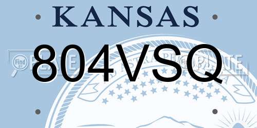 804VSQ Kansas License Plate