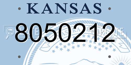 8050212 Kansas License Plate