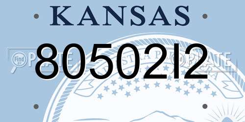 80502I2 Kansas License Plate