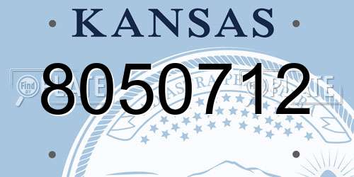 8050712 Kansas License Plate