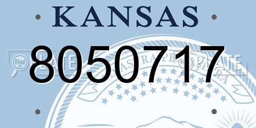 8050717 Kansas License Plate