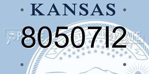 80507I2 Kansas License Plate