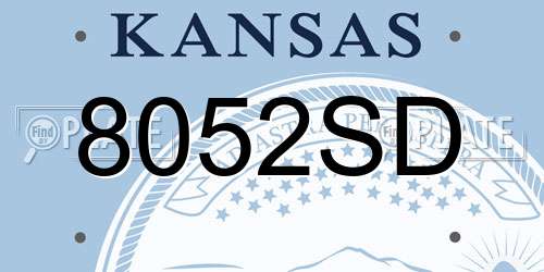 8052SD Kansas License Plate