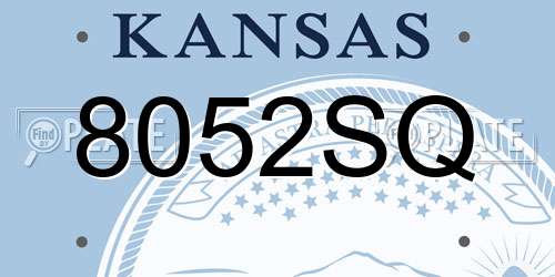 8052SQ Kansas License Plate