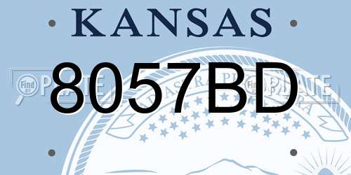 8057BD Kansas License Plate
