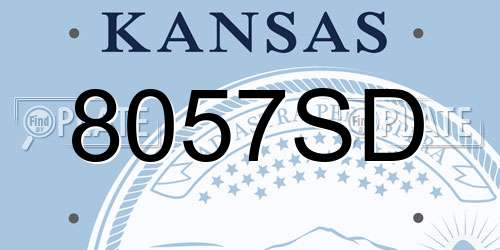8057SD Kansas License Plate