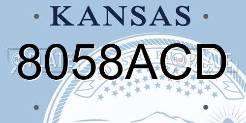 8058ACD Kansas License Plate