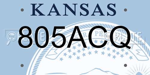 805ACQ Kansas License Plate