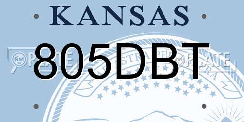 805DBT Kansas License Plate