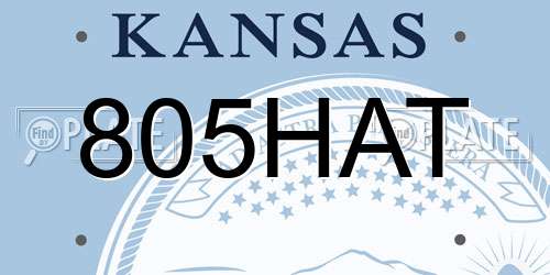 805HAT Kansas License Plate