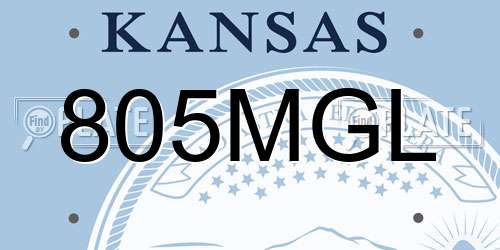 805MGL Kansas License Plate