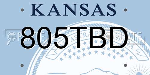 805TBD Kansas License Plate