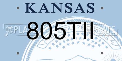 805TII Kansas License Plate