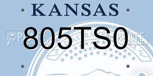 805TS0 Kansas License Plate