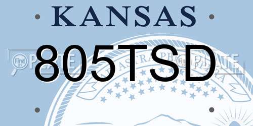 805TSD Kansas License Plate