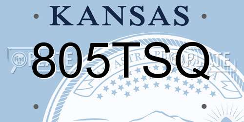 805TSQ Kansas License Plate