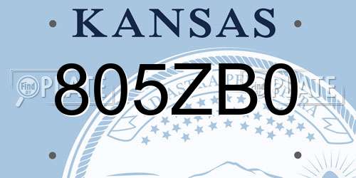 805ZB0 Kansas License Plate