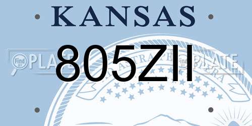 805ZII Kansas License Plate
