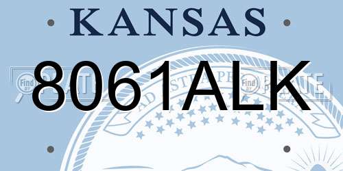 8061ALK Kansas License Plate