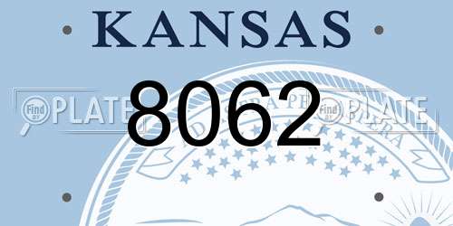8062 Kansas License Plate